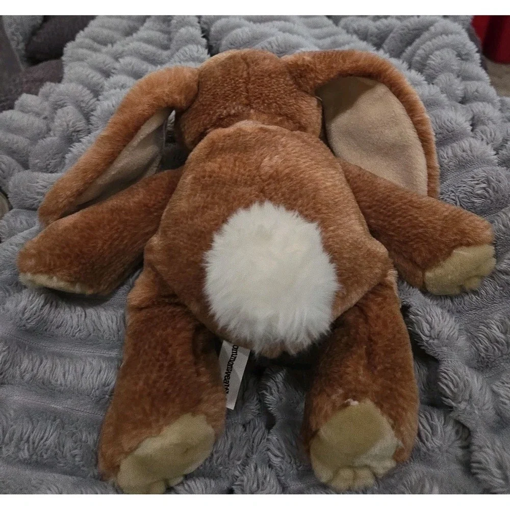 VTG Commonwealth Light Brown Lop-Eared Bunny Rabbit Plush Yellow/TanBow 10